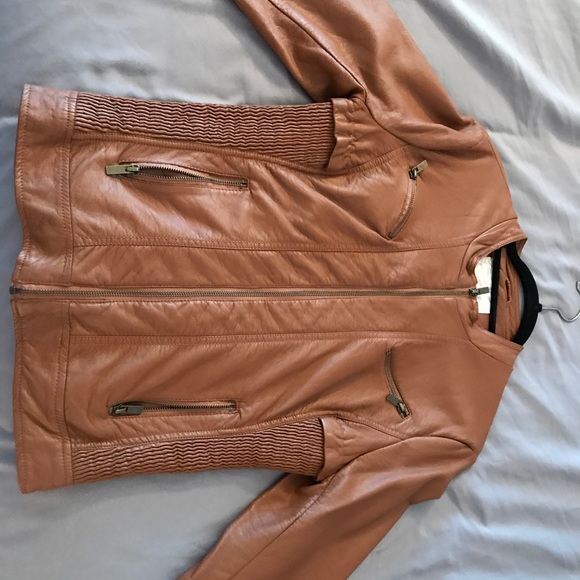 Arden B Jackets & Blazers - Tan faux leather jacket