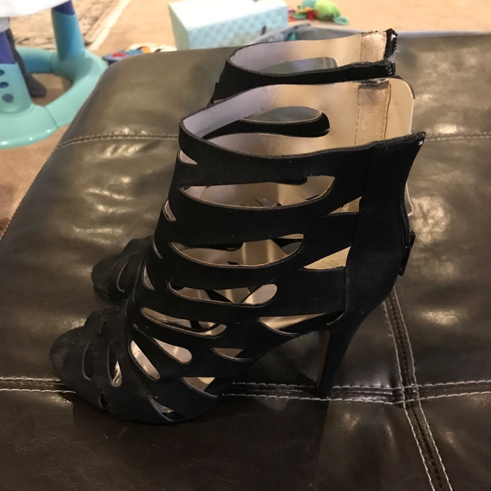 Black ankle heels