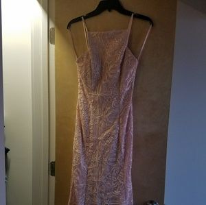 Nude/Pinkish Formal Gown with gold stitching