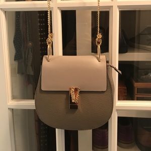 Chloe look a like! Grey leather with gold accents