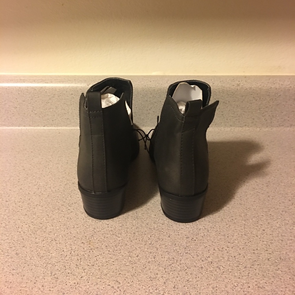 New Express Dark Slate Grey Niche Ankle Bootie 7 - Picture 2 of 8