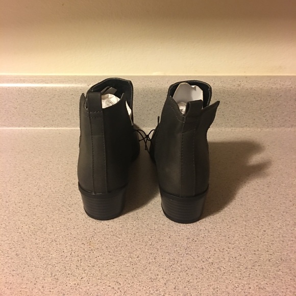 New Express Dark Slate Grey Niche Ankle Bootie 7 - Picture 2 of 8