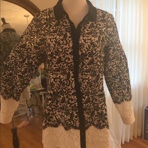 Black and white lace top