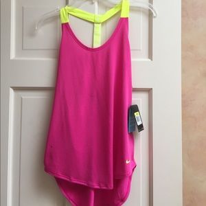 Nike Athletic Top. Size S. Pink with Yellow Straps