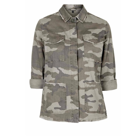 NWT Topshop sandy Camo boyfriend buttondown jacket - Picture 5 of 8