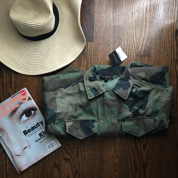 NWT Topshop sandy Camo boyfriend buttondown jacket - Picture 6 of 8