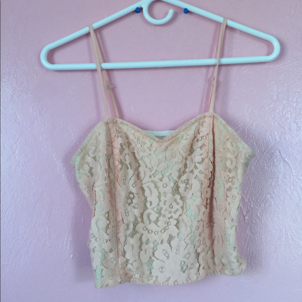 Pink Lace Crop Top
