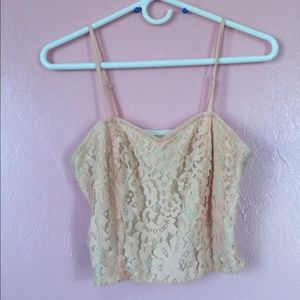 Pink Lace Crop Top
