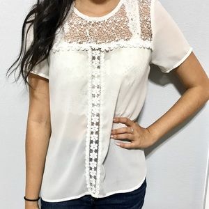White blouse with lace details