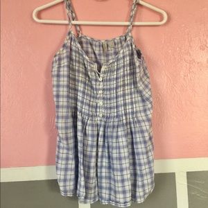 Blue Plaid Tank Top