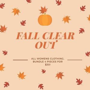 FALL CLOSET CLEAR OUT - 4 FOR $30!