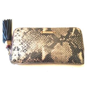 Stella & Dot snakeskin zip around wallet