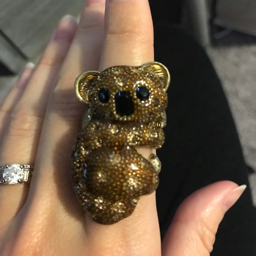 Koala ring with crystals
