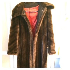 Little Edie 60s faux fur long vintage coat