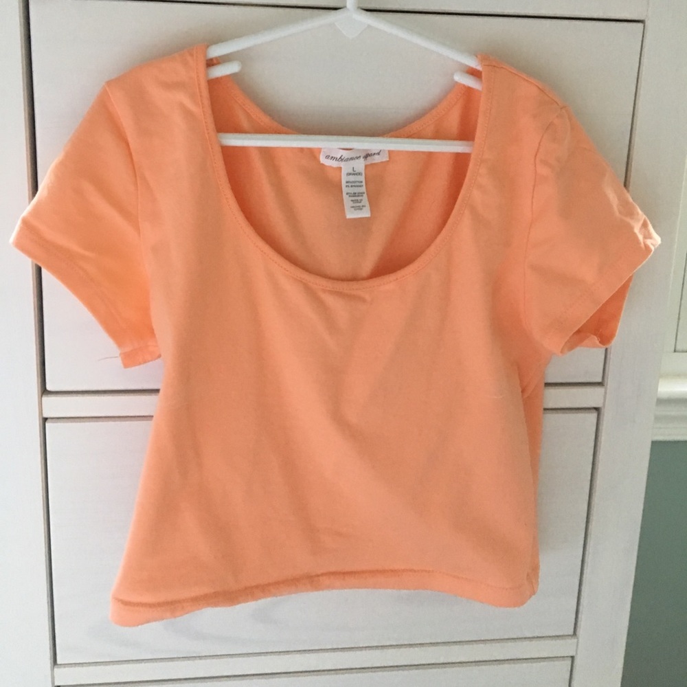 Peach colored crop top