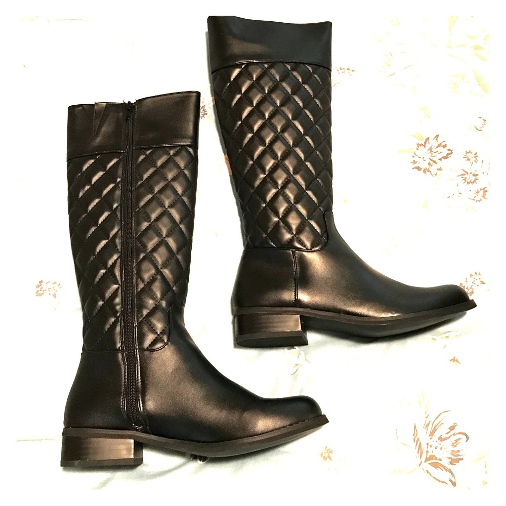 Mia Black Quilted Boots