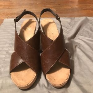 Cute Brown Wedge Sandals
