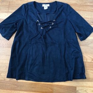 Navy Blue Tie-up Top