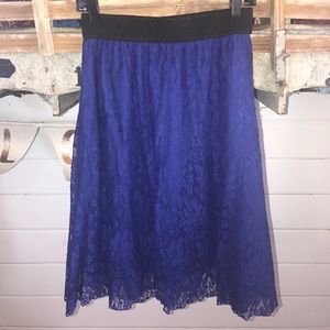 Beautiful Royal Blue Lularoe Lace Lola Skirt