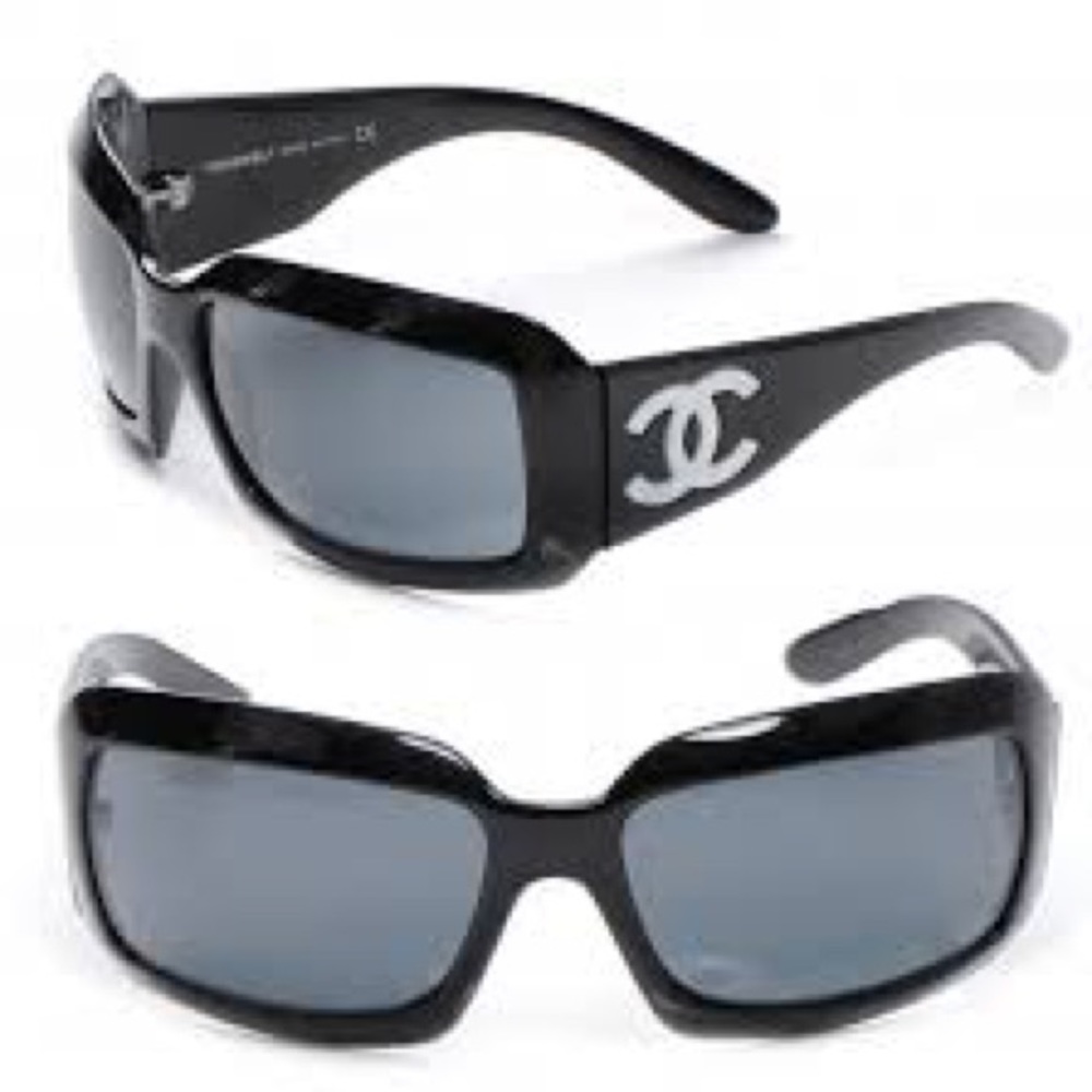 Chanel mother of pearl black sunglasses