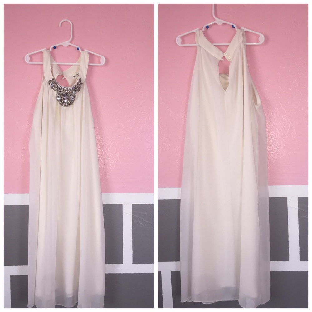 White Embellished Collar Dress