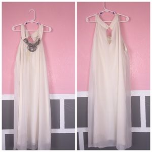 White Embellished Collar Dress