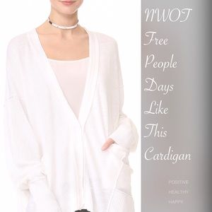 NWOT Free People Days Like This White Cardigan