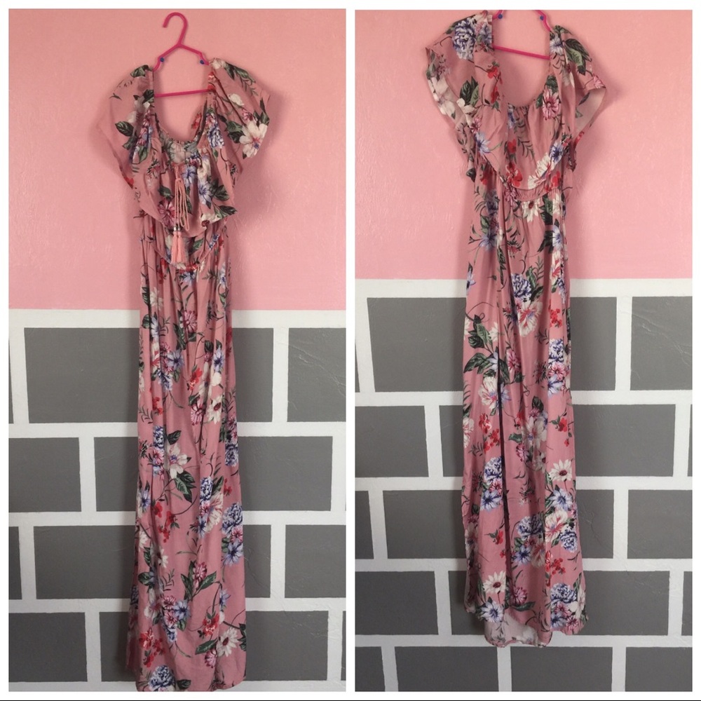 Floral Off Shoulder Maxi Dress