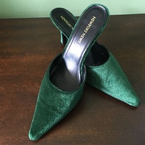 Newport News Green Velvet Mule