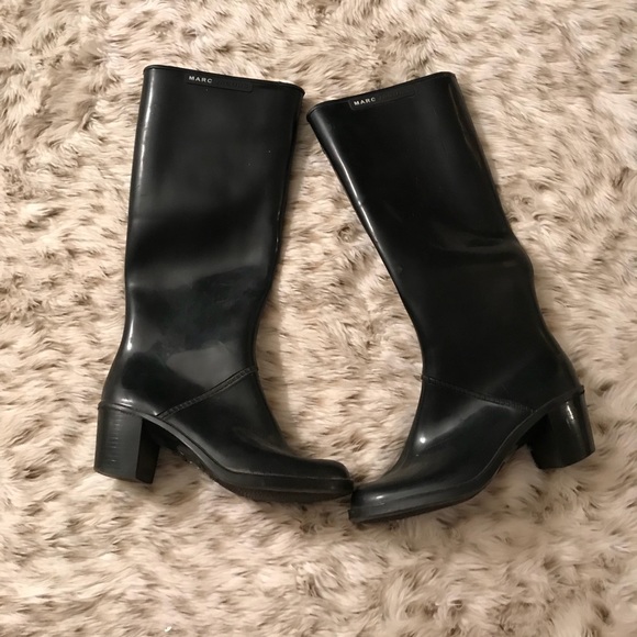 Marc Jacobs Shoes | Black High Heel Rain Boots | Poshmark MARC BY MARC JACOBS Black High Heeled Rain Boots | vogue
