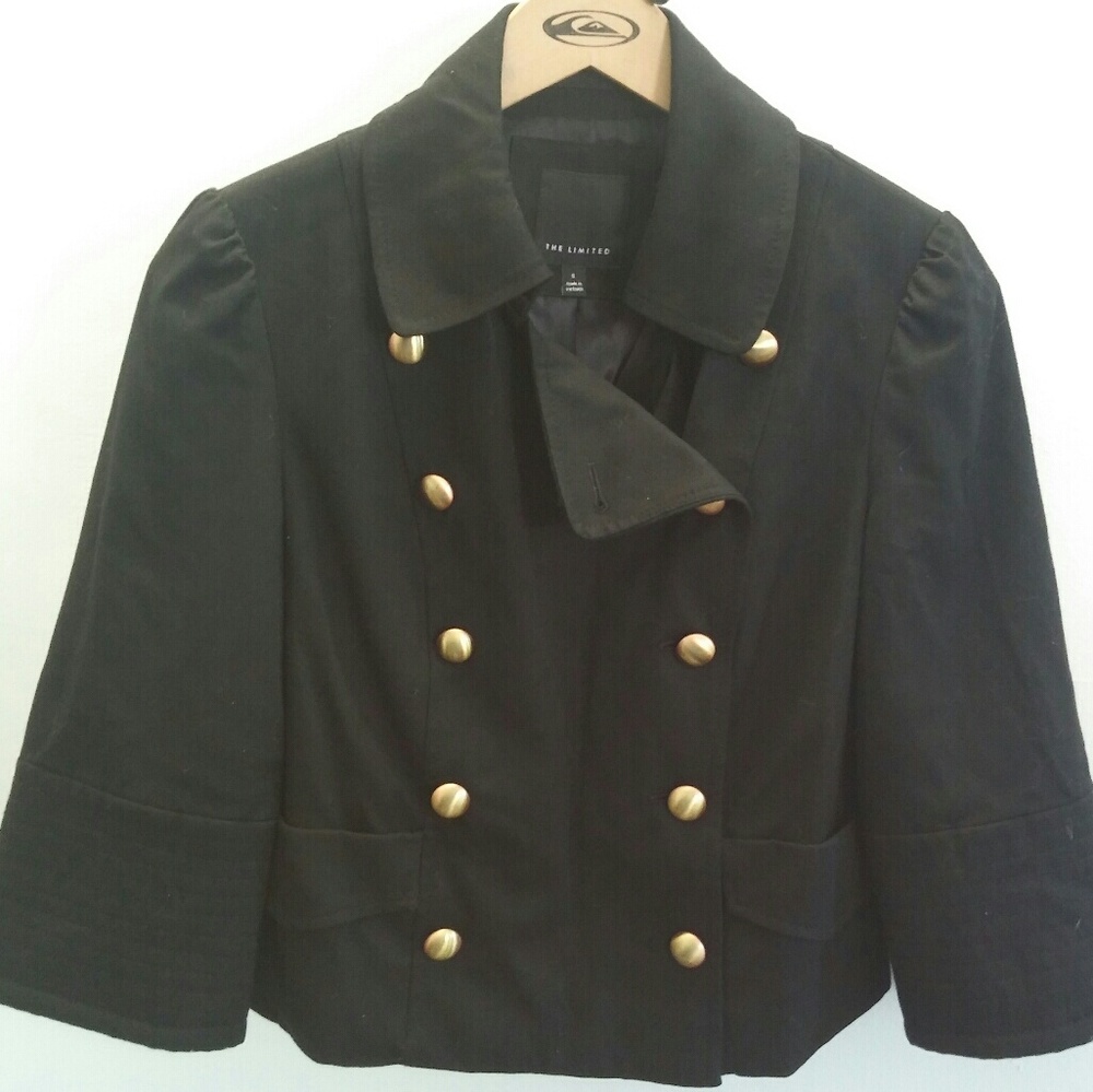 The Limited Black Blazer with gold buttons