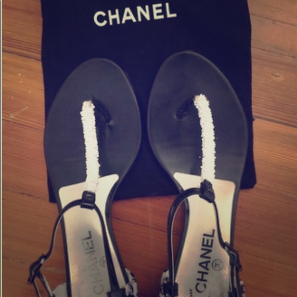 Chanel Tweed Sandals