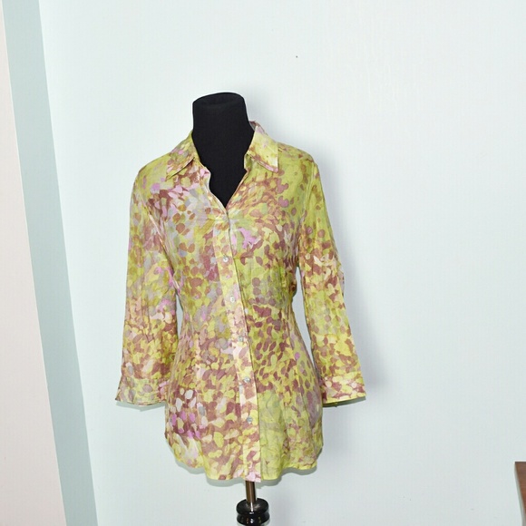 Coldwater Creek Tops - Coldwater Creek Green Button Down Shirt