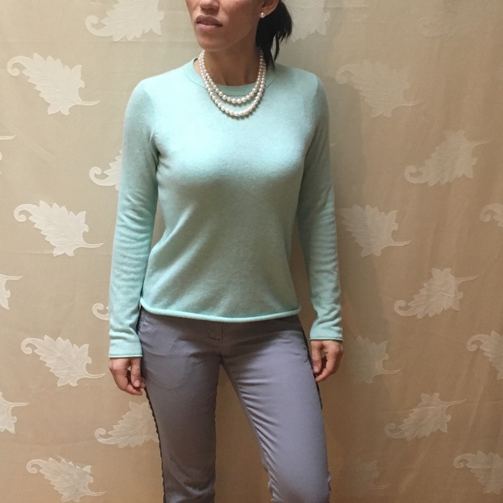 J Crew Aqua Cashmere Sweater