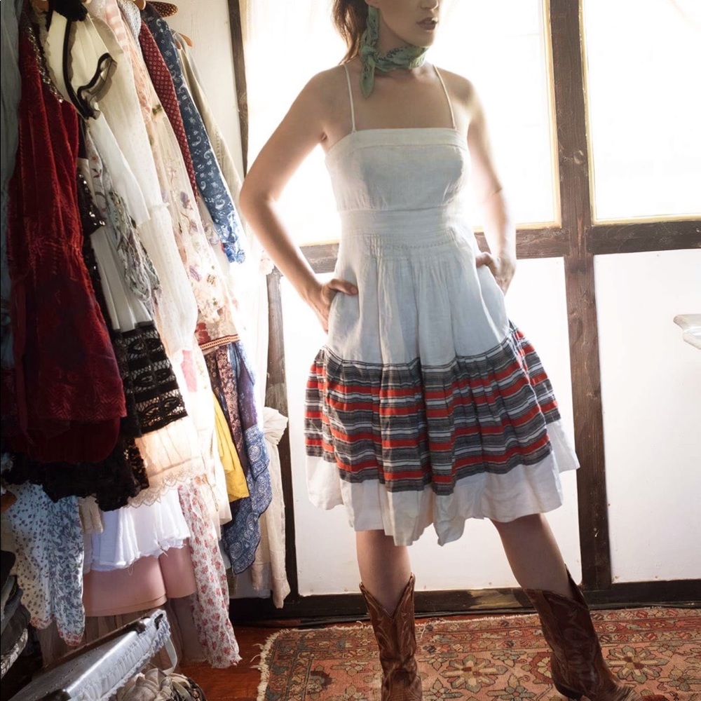 Anthropologie Floreat Linen Around The World Dress - Picture 2 of 4