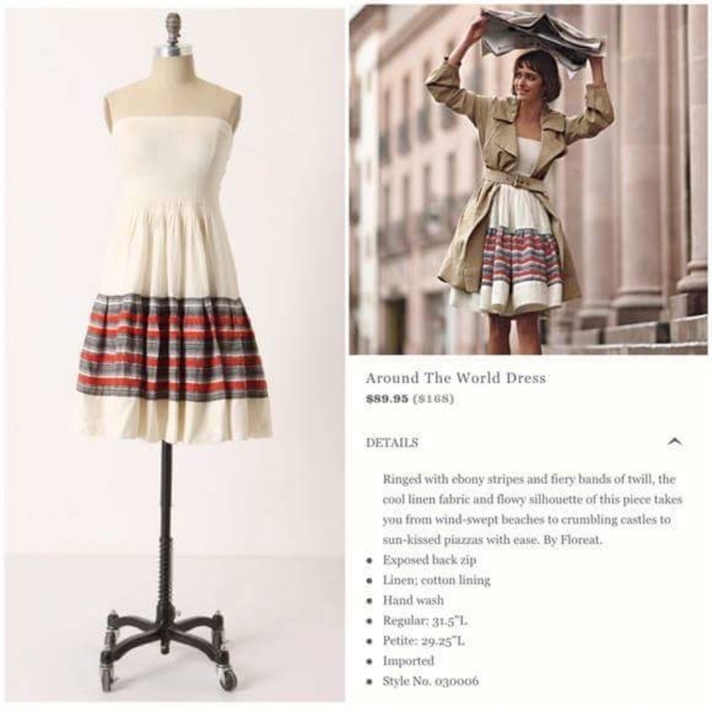 Anthropologie Floreat Linen Around The World Dress - Picture 4 of 4