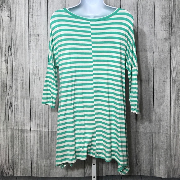 Assymetric Criss-Cross Neck Striped Top - Picture 7 of 8
