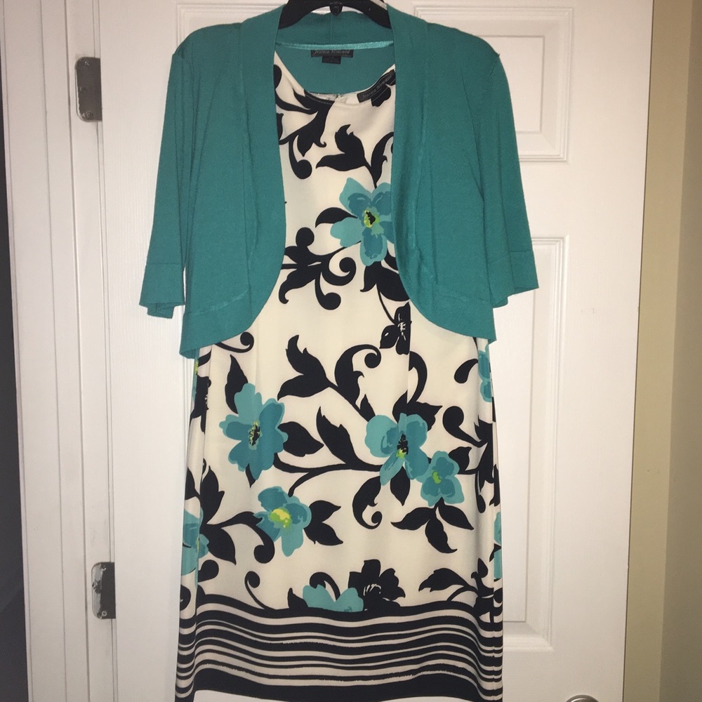 Formal dress and cropped cardigan