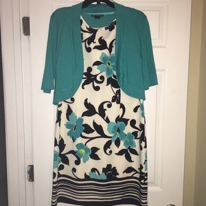 Formal dress and cropped cardigan