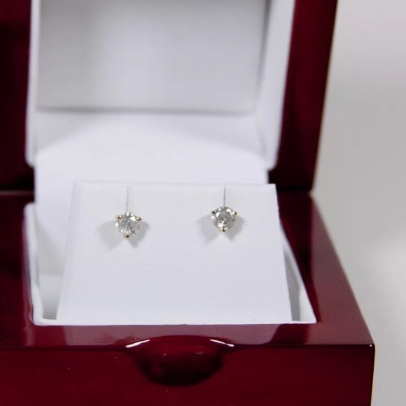 .50CT Natural Diamond 14K Gold Martini Studs - Picture 2 of 3