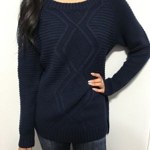 Navy knitted sweater