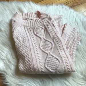 Light pink cable sweater