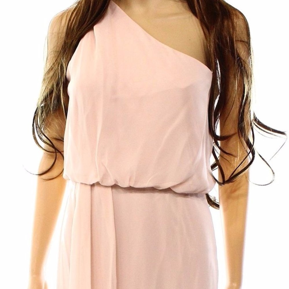 Adrianna Papell Blush Pink Shoulder Blouson Dress