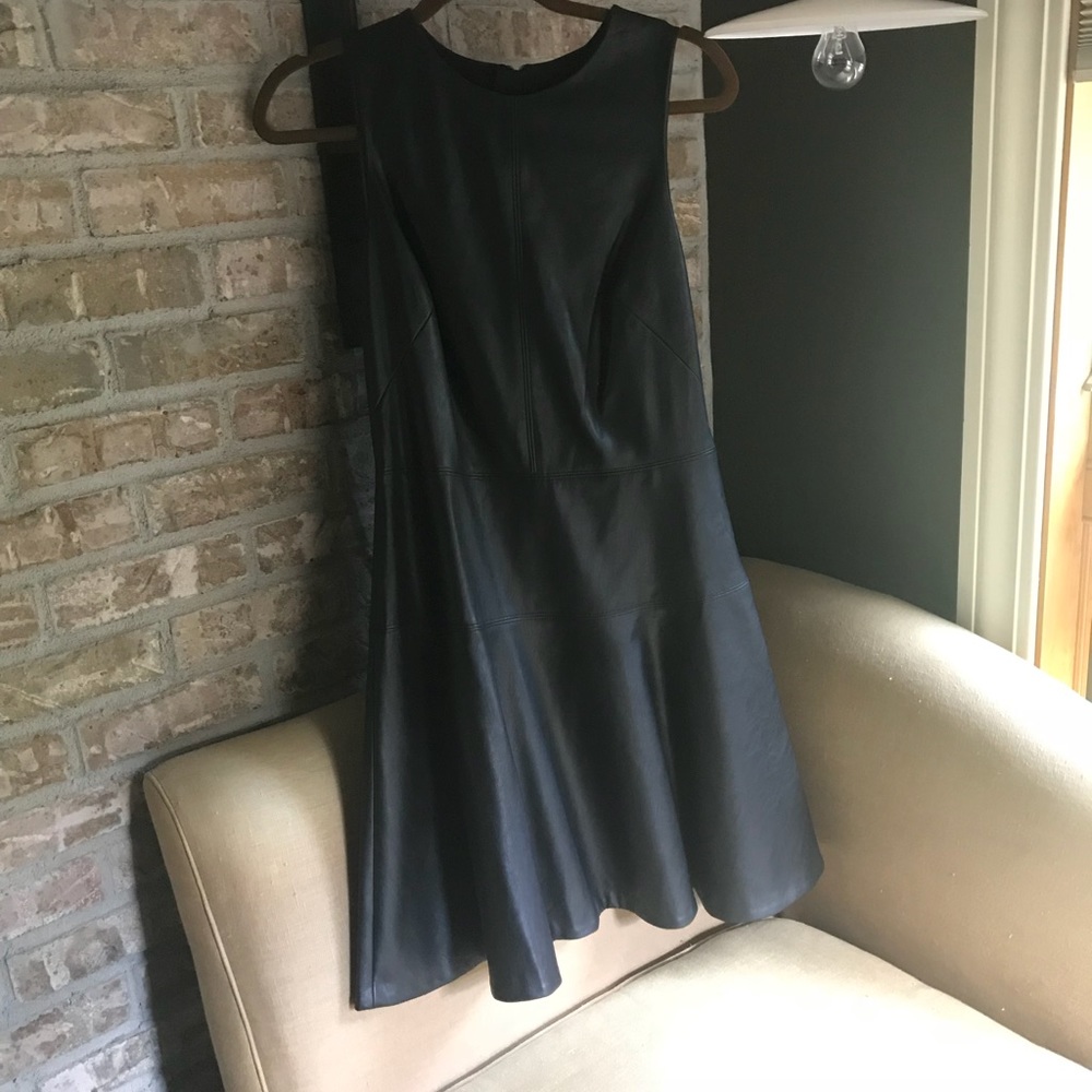 Black Vegan Leather Dress NWT