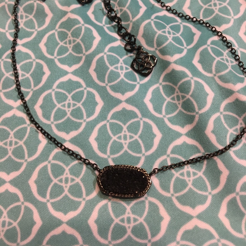 Kendra Scott Black Drusy Elisa Necklace