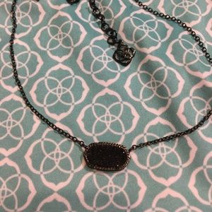 Kendra Scott Black Drusy Elisa Necklace