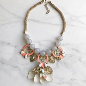 Taupe and orange necklace