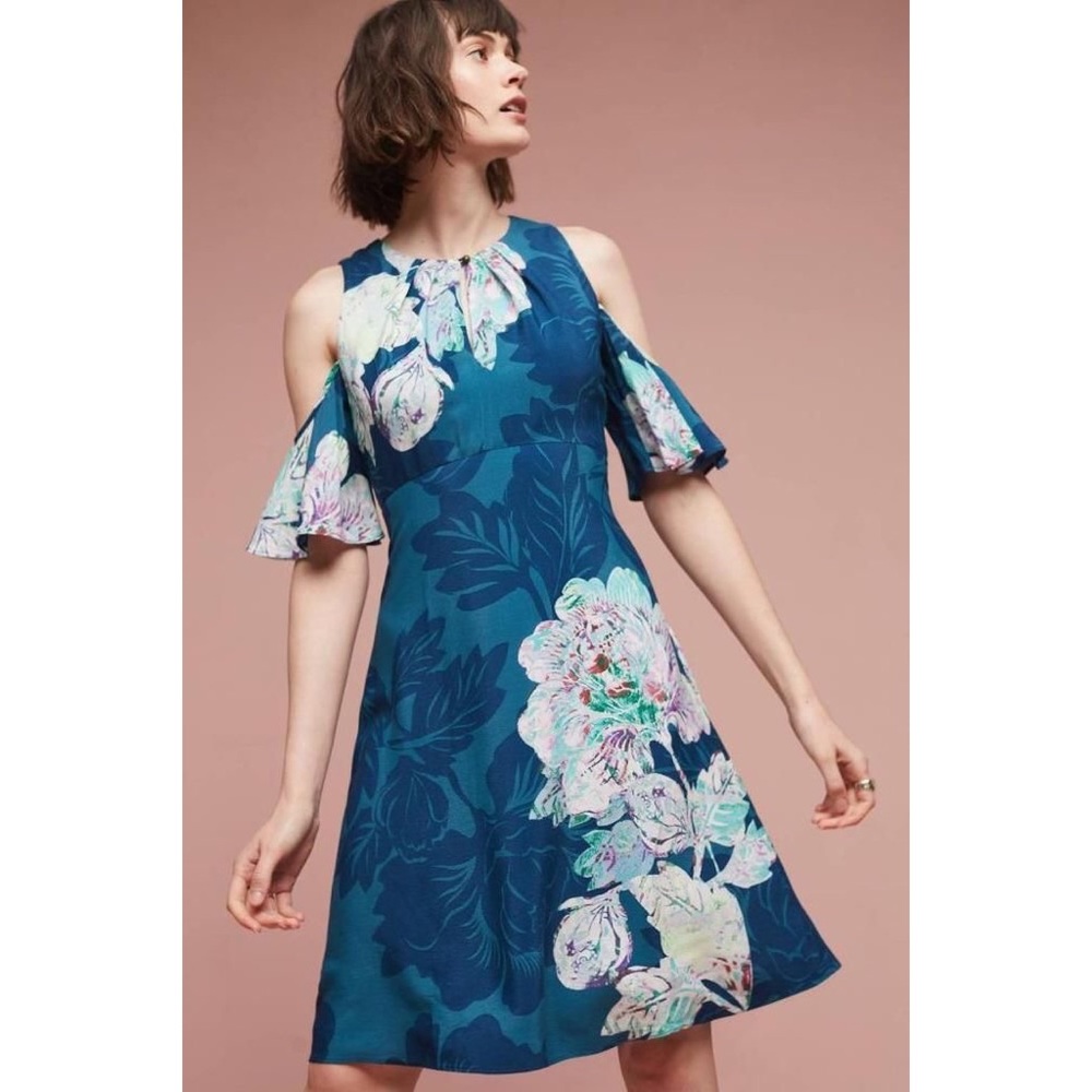 Anthropologie Maeve Elia Cold Shoulder Dress - Picture 1 of 4