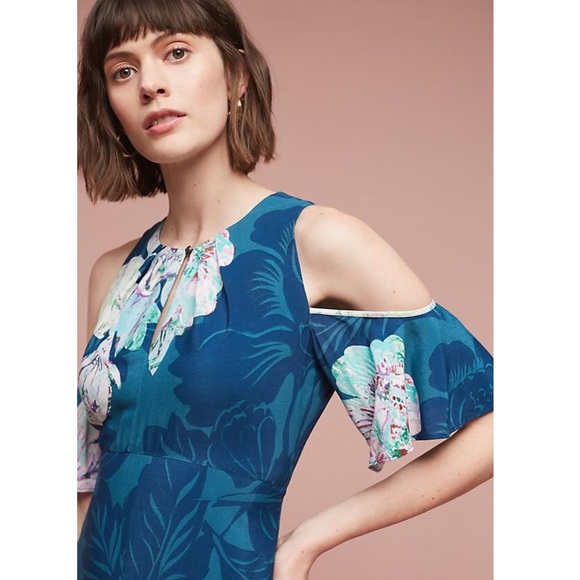 Anthropologie Maeve Elia Cold Shoulder Dress - Picture 2 of 4