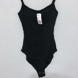Black ribbed bodysuit